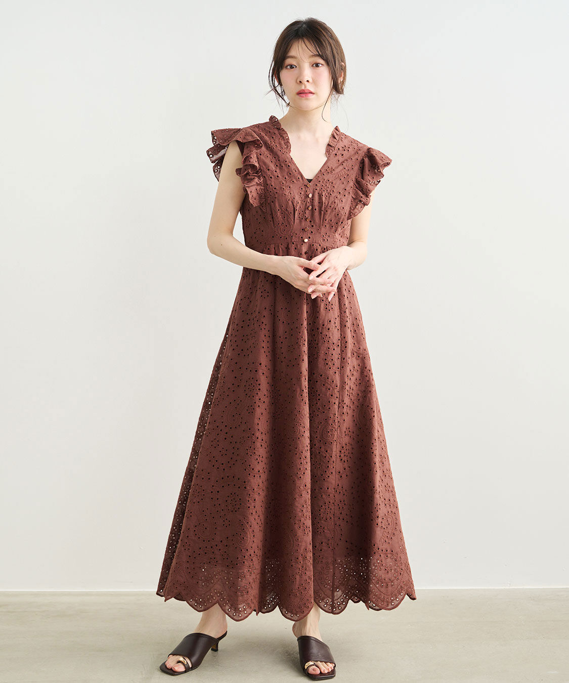 COCO DEAL「バックシャンエンブロイダリーワンピース」|ワンピース|