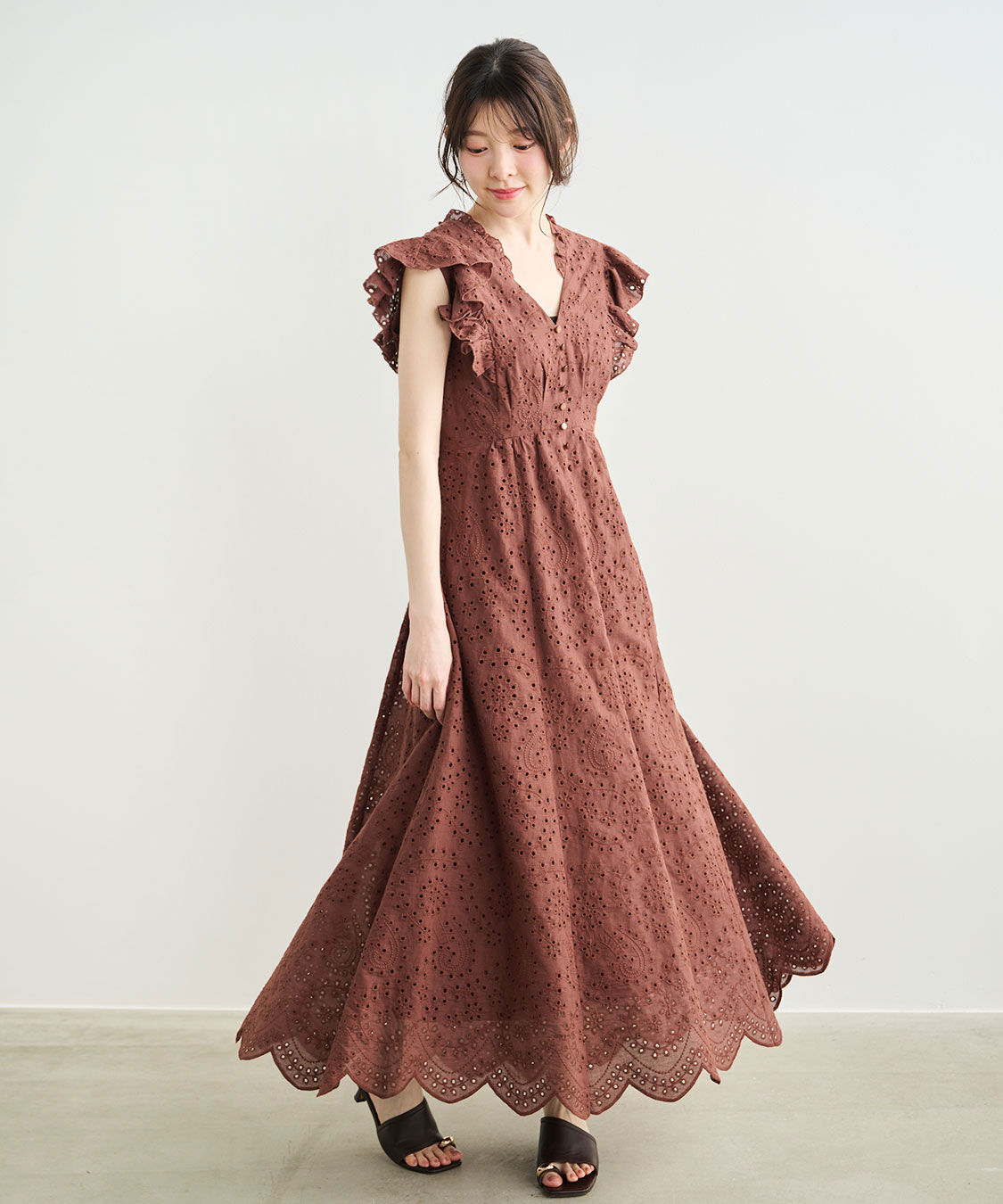 COCO DEAL「バックシャンエンブロイダリーワンピース」|ワンピース|