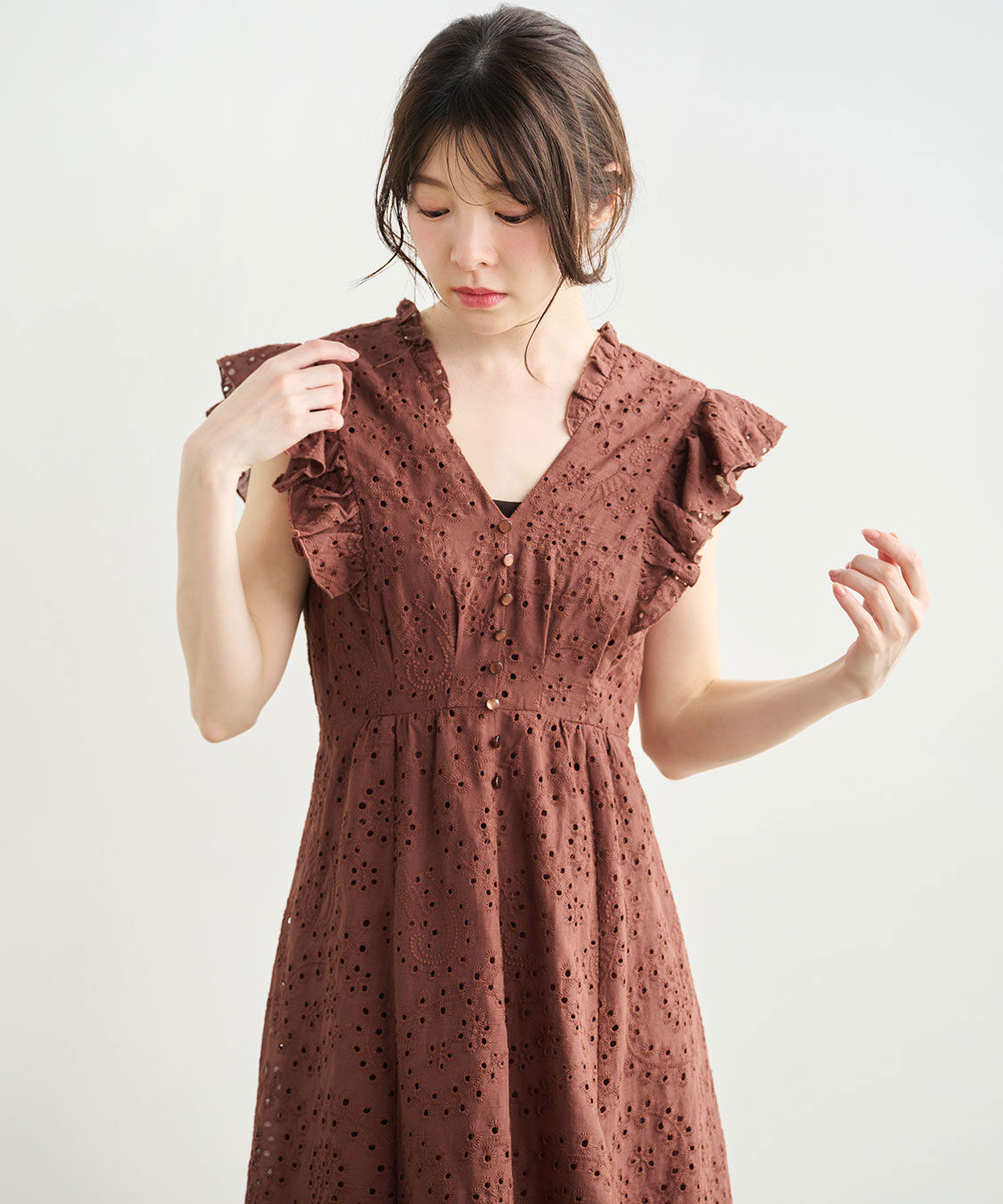 COCO DEAL「バックシャンエンブロイダリーワンピース」|ワンピース|
