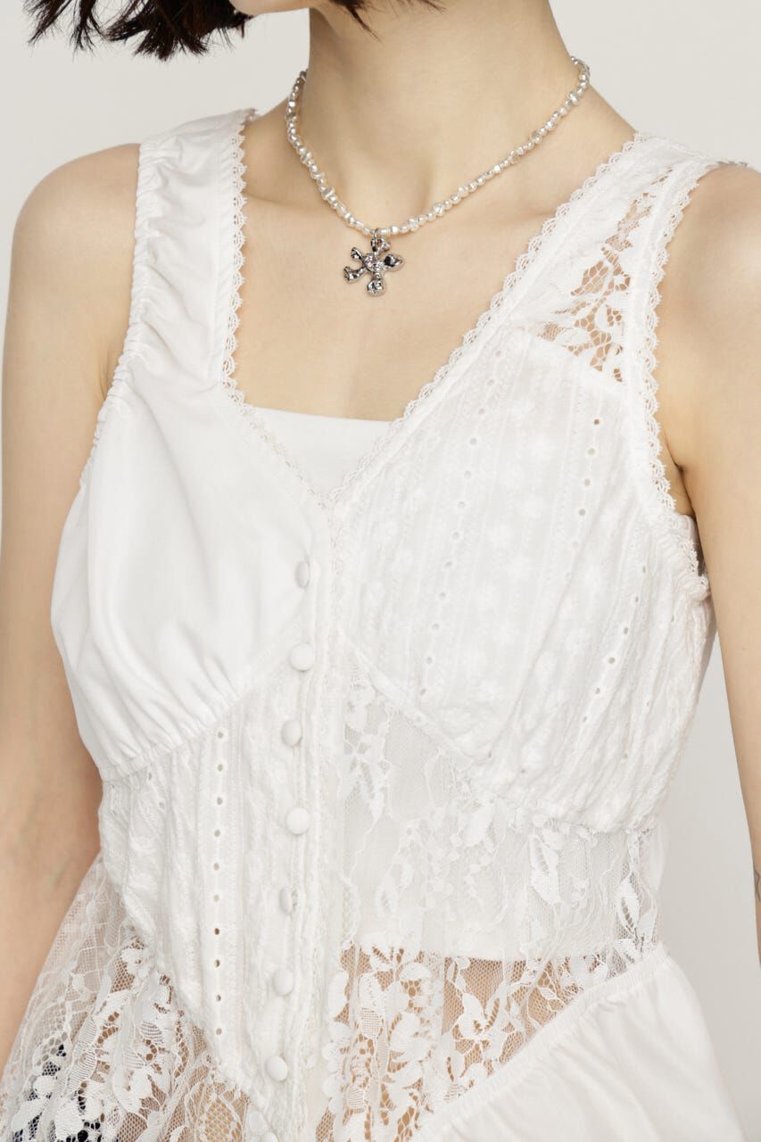 SLY「ASYMMETRY PATCHWORK LACE GILET」|その他|