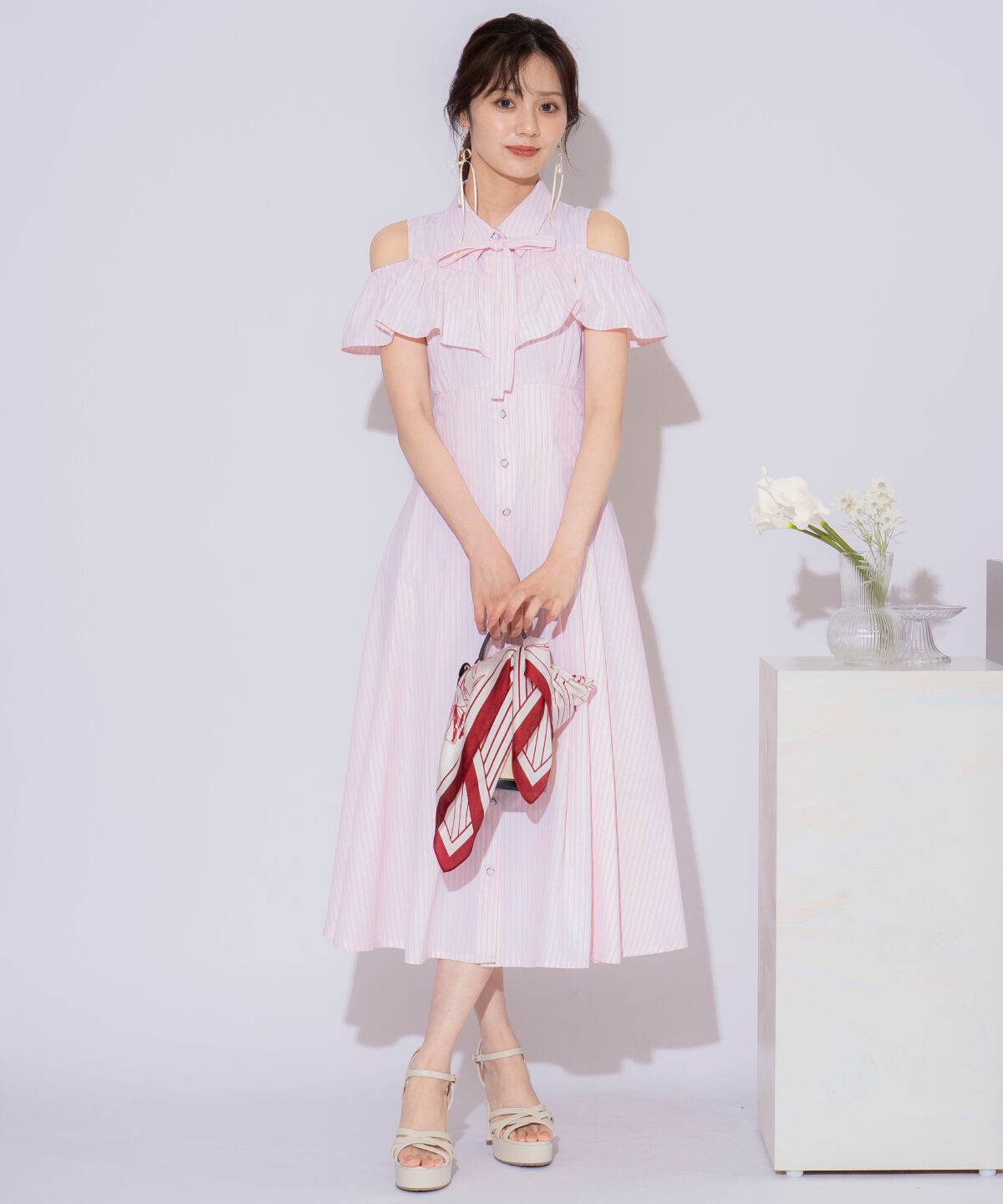 WILLSELECTION「２WAYスリーブストライプシャツワンピース」|ワンピース|red/borderｽﾄﾗｲﾌﾟ