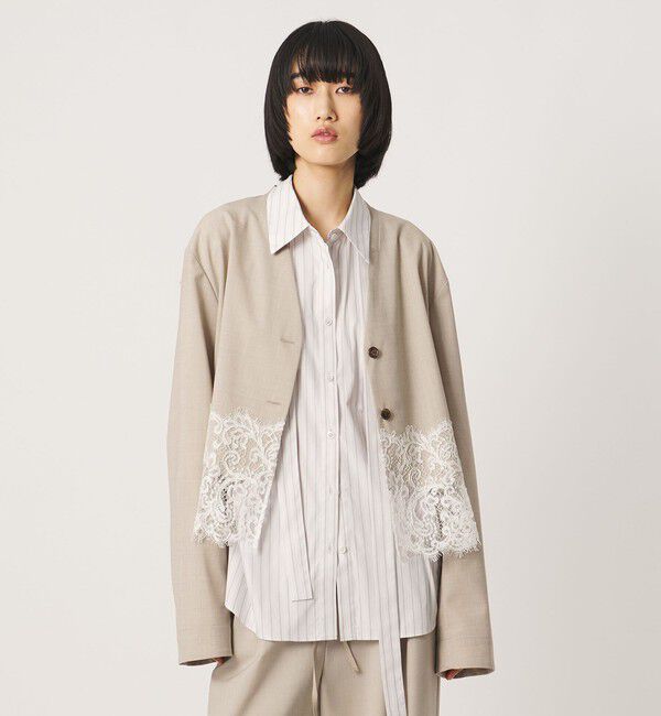 AEWEN MATOPH「＜AEWEN MATOPH＞レース コンビ シャツブラウス」|シャツ・ブラウス|BEIGE