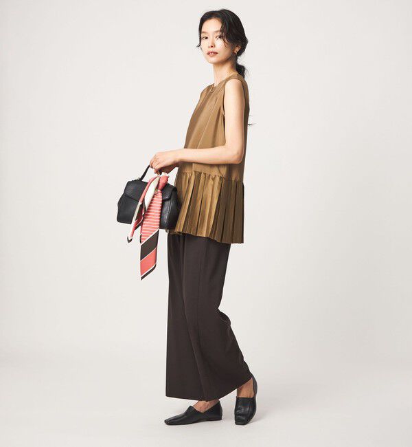 UNITED ARROWS green label relaxing「プリーツ ドッキング ノースリーブ ブラウス」|シャツ・ブラウス|