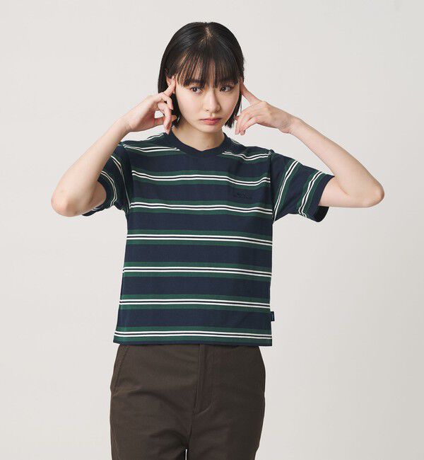 NICE WEATHER「＜NICE WEATHER＞ボーダーショートスリーブ Tシャツ」|Tシャツ・カットソー|NAVY
