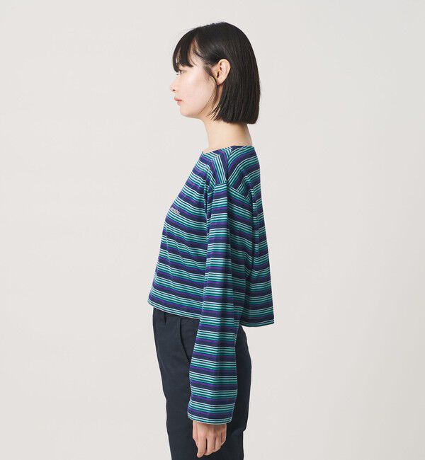 NICE WEATHER「＜NICE WEATHER＞マルチボーダー ショートロングスリーブ Tシャツ」|Tシャツ・カットソー|