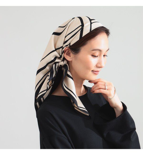 Demi-Luxe BEAMS 「lescarf / モノグラム スカーフ」|ストール|SAND
