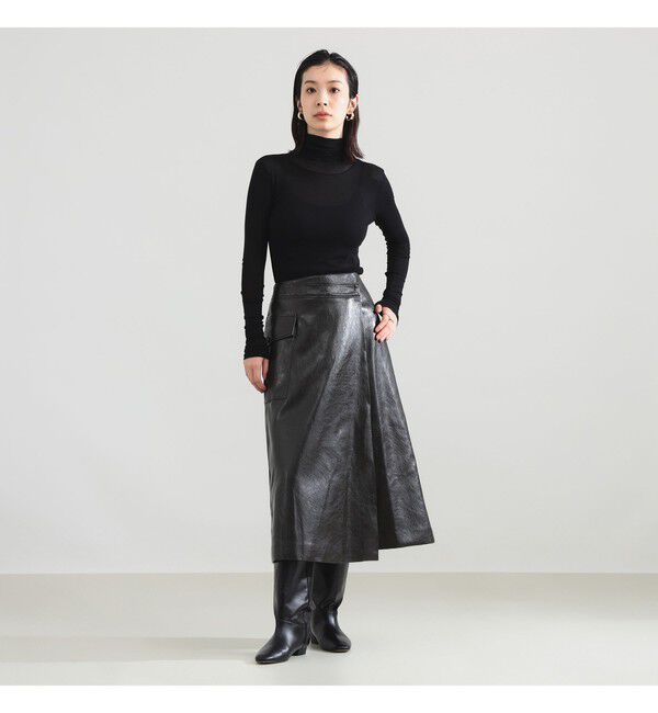 Demi-Luxe BEAMS 「ORR / フェイクレザー ラップスカート」|スカート|