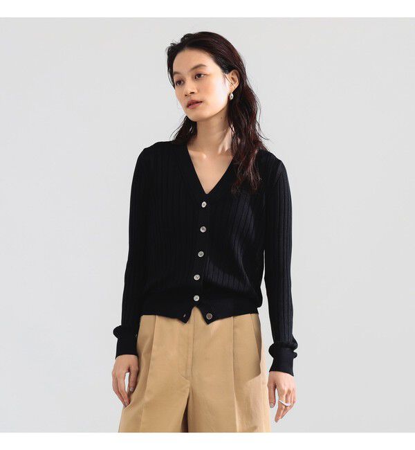 Demi-Luxe BEAMS 「SLOANE / 18ゲージ シルク Vネック カーディガン」|ニット・セーター|