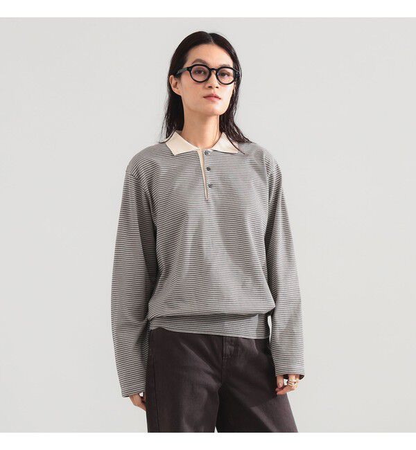 Demi-Luxe BEAMS 「BATONER / ブラウジング ポロ ロングスリーブ Tシャツ」|Tシャツ・カットソー|