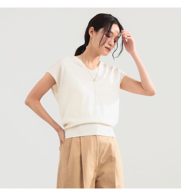 Demi-Luxe BEAMS 「2WAY 天竺 フレンチスリーブ プルオーバー」|ニット・セーター|