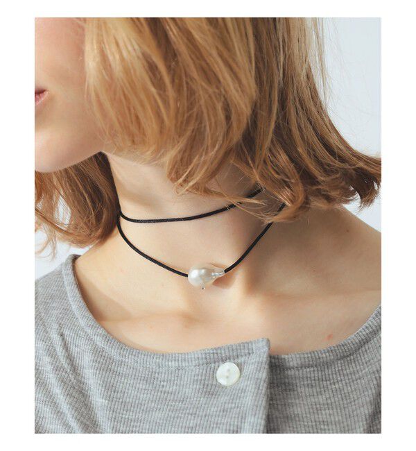 Ray BEAMS 「パール トップ コード ネックレス」|ネックレス|BLACK