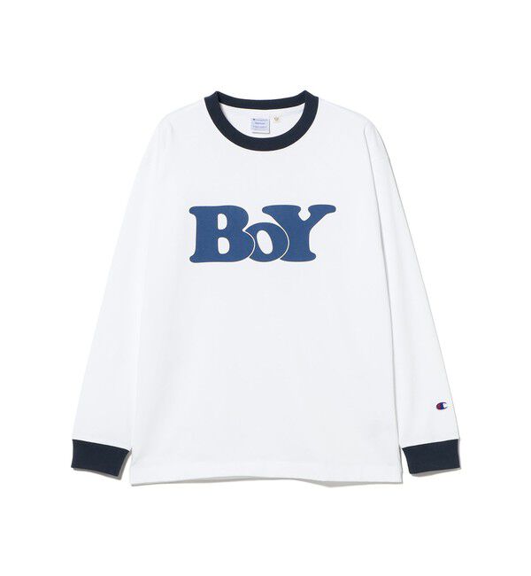 BEAMSBOY「【別注】Champion / BOYロゴ リンガーTシャツ」|Tシャツ・カットソー|