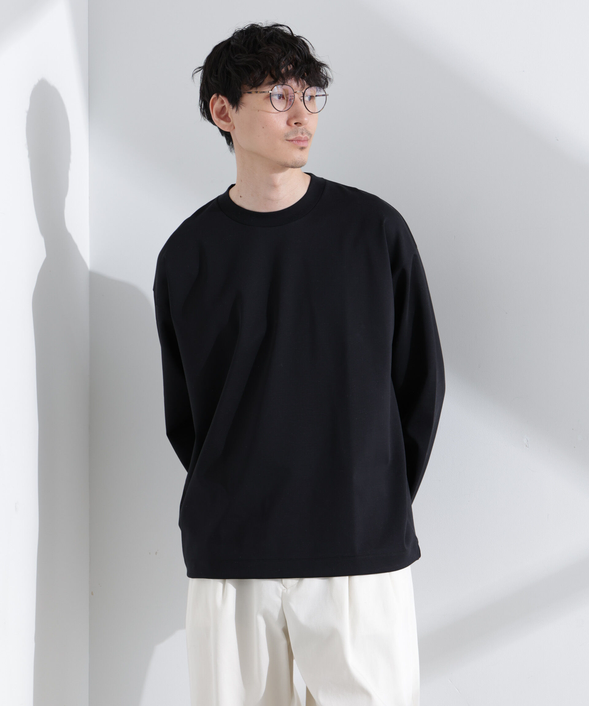 NANO universe「シルケットポンチロングスリーブバルーンTシャツ 長袖」|Tシャツ・カットソー|