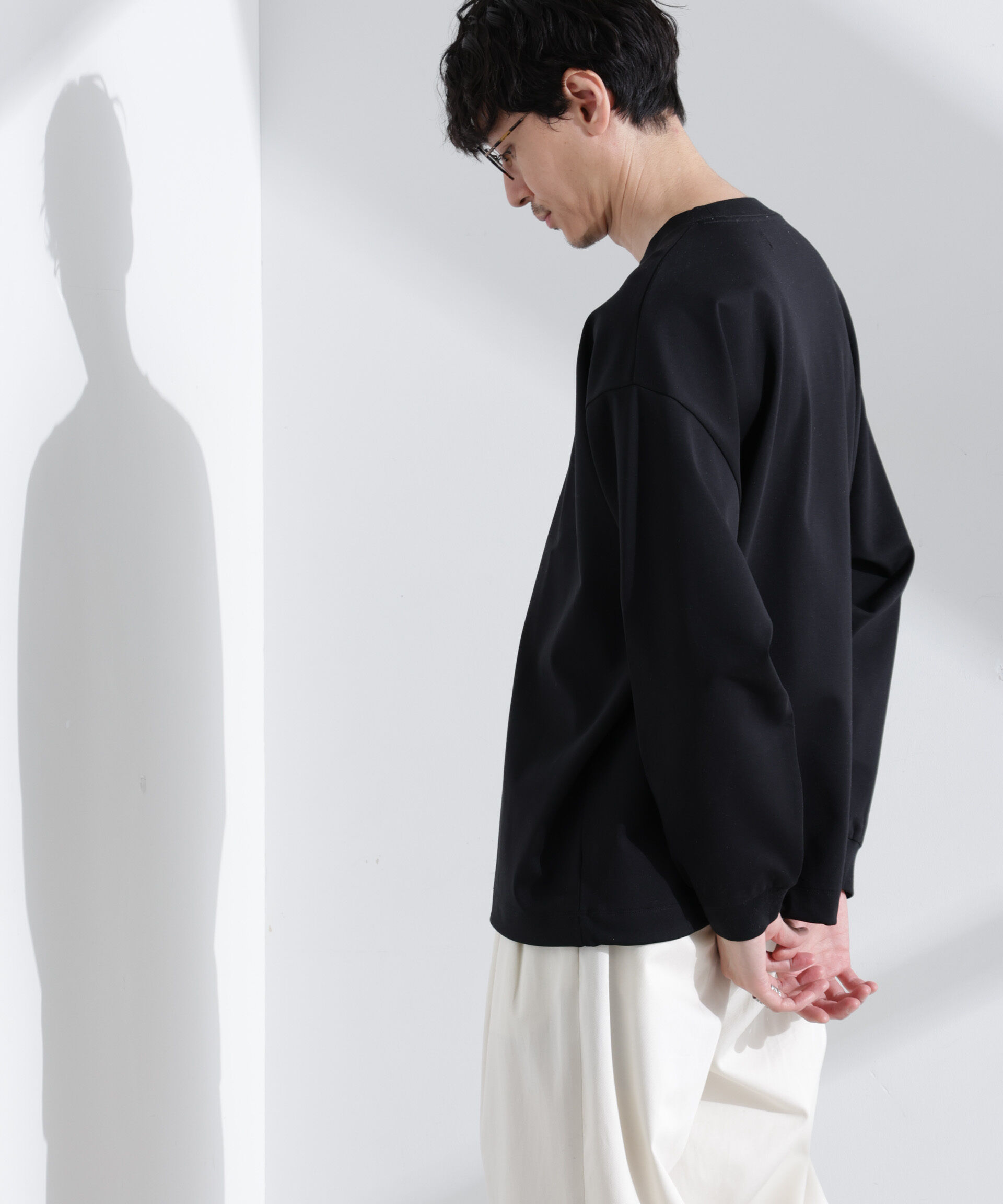 NANO universe「シルケットポンチロングスリーブバルーンTシャツ 長袖」|Tシャツ・カットソー|
