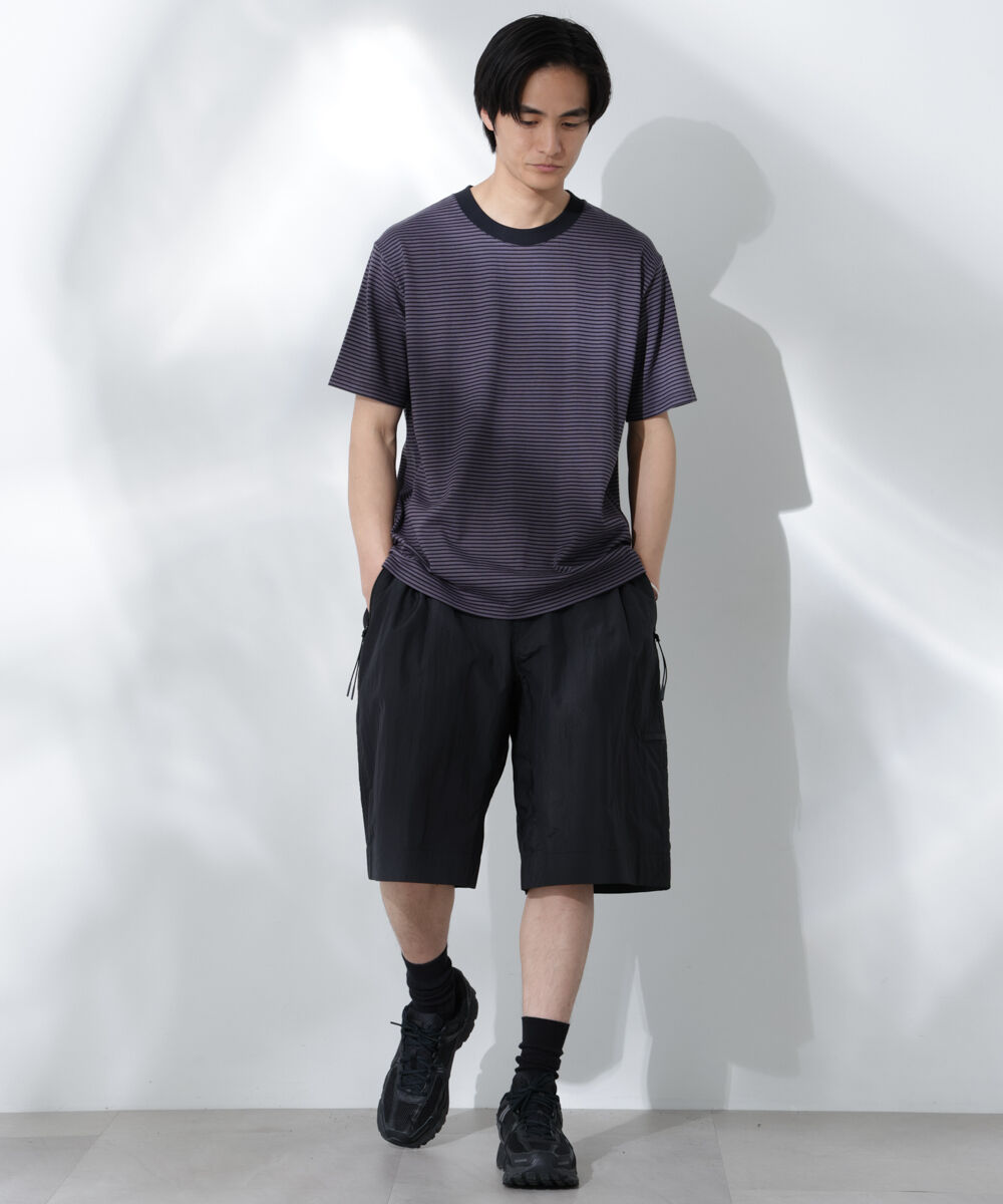 NANO universe「Anti Soaked(R)  汗染み防止 ボーダーミドルシルエットTシャツ」|Tシャツ・カットソー|