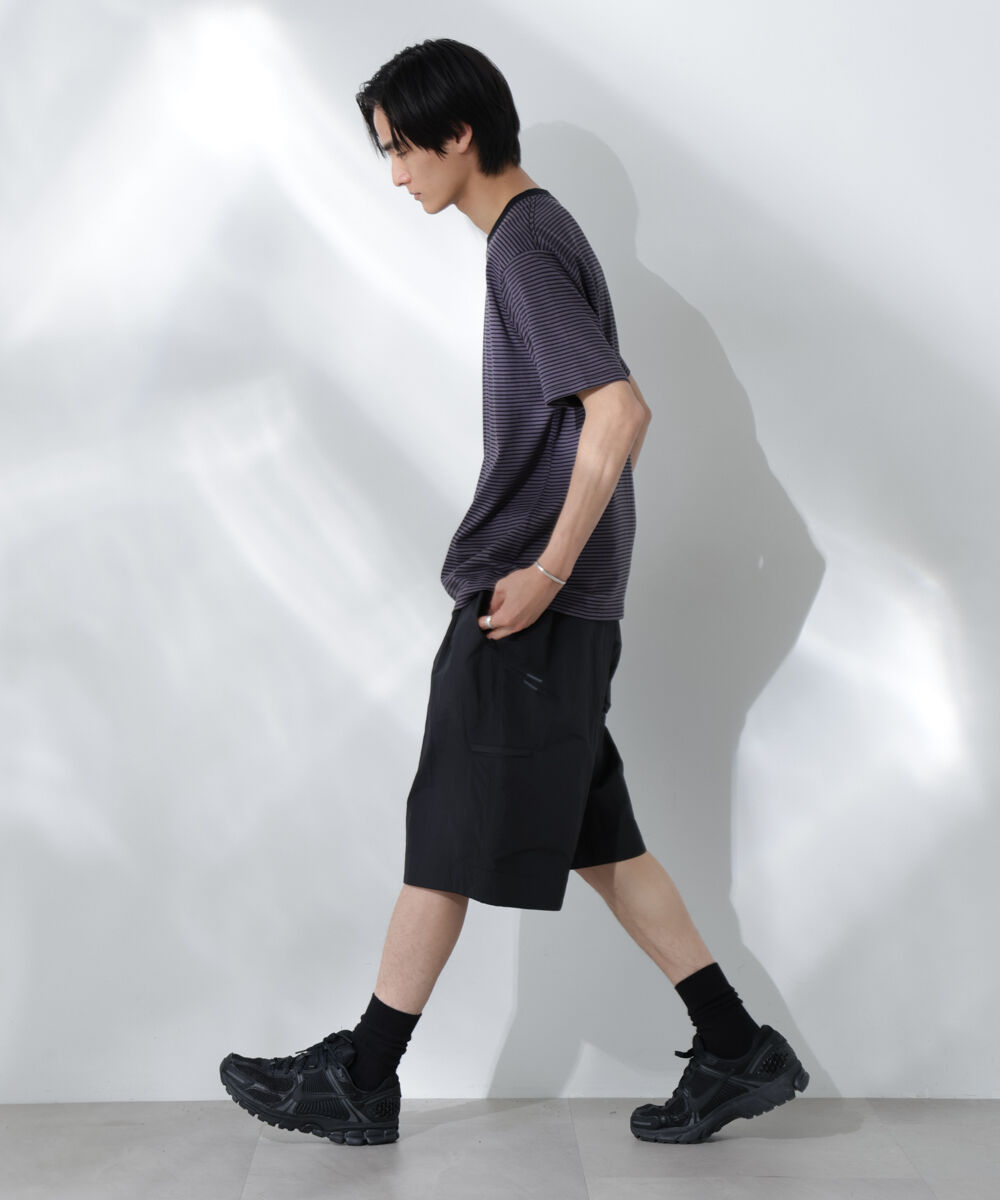 NANO universe「Anti Soaked(R)  汗染み防止 ボーダーミドルシルエットTシャツ」|Tシャツ・カットソー|