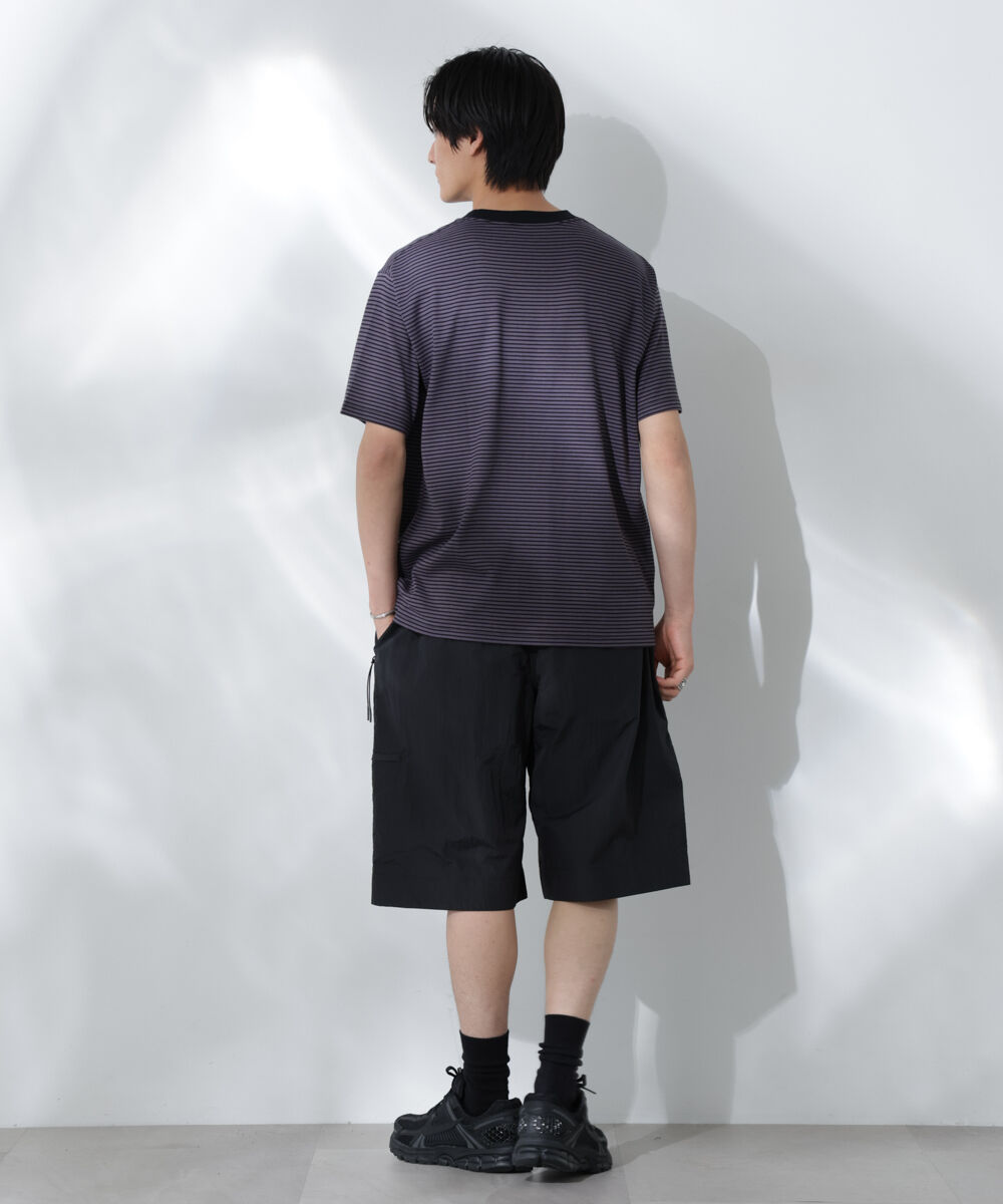NANO universe「Anti Soaked(R)  汗染み防止 ボーダーミドルシルエットTシャツ」|Tシャツ・カットソー|