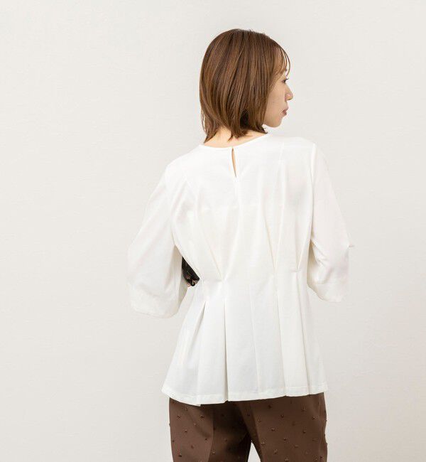 NOLLEY'S「《接触冷感/UVカット》ウォッシャブルハイスペックジャージペプラムプルオーバー」|Tシャツ・カットソー|