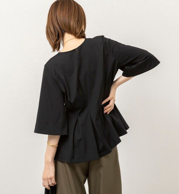 NOLLEY'S「《接触冷感/UVカット》ウォッシャブルハイスペックジャージペプラムプルオーバー」|Tシャツ・カットソー|