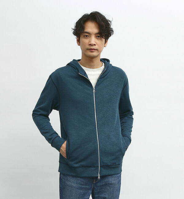ABAHOUSE「【袖配色ステッチ】ジップアップ パーカー」|パーカー|