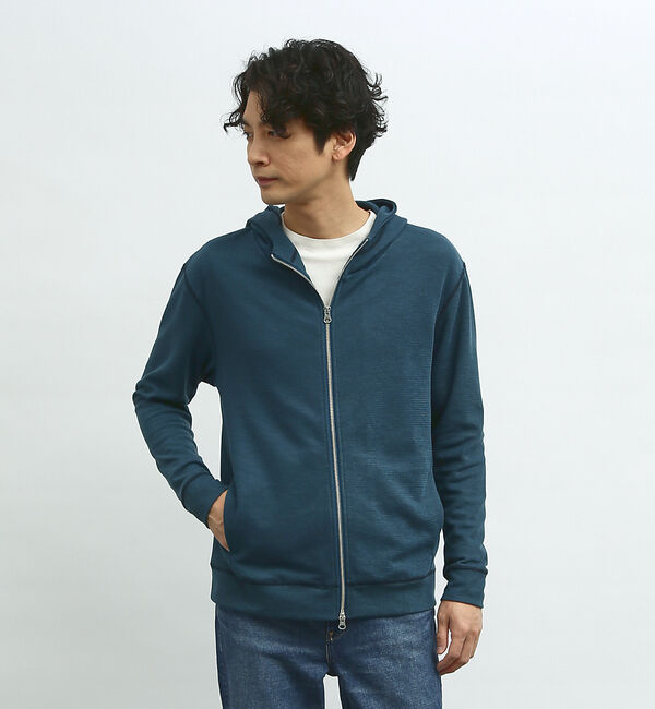 ABAHOUSE「【袖配色ステッチ】ジップアップ パーカー」|パーカー|