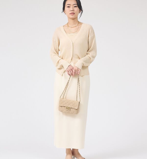 Rouge vif「【一部店舗限定】レースキャミ付きニットアンサンブル/カーディガン/レーストップス」|カーディガン|