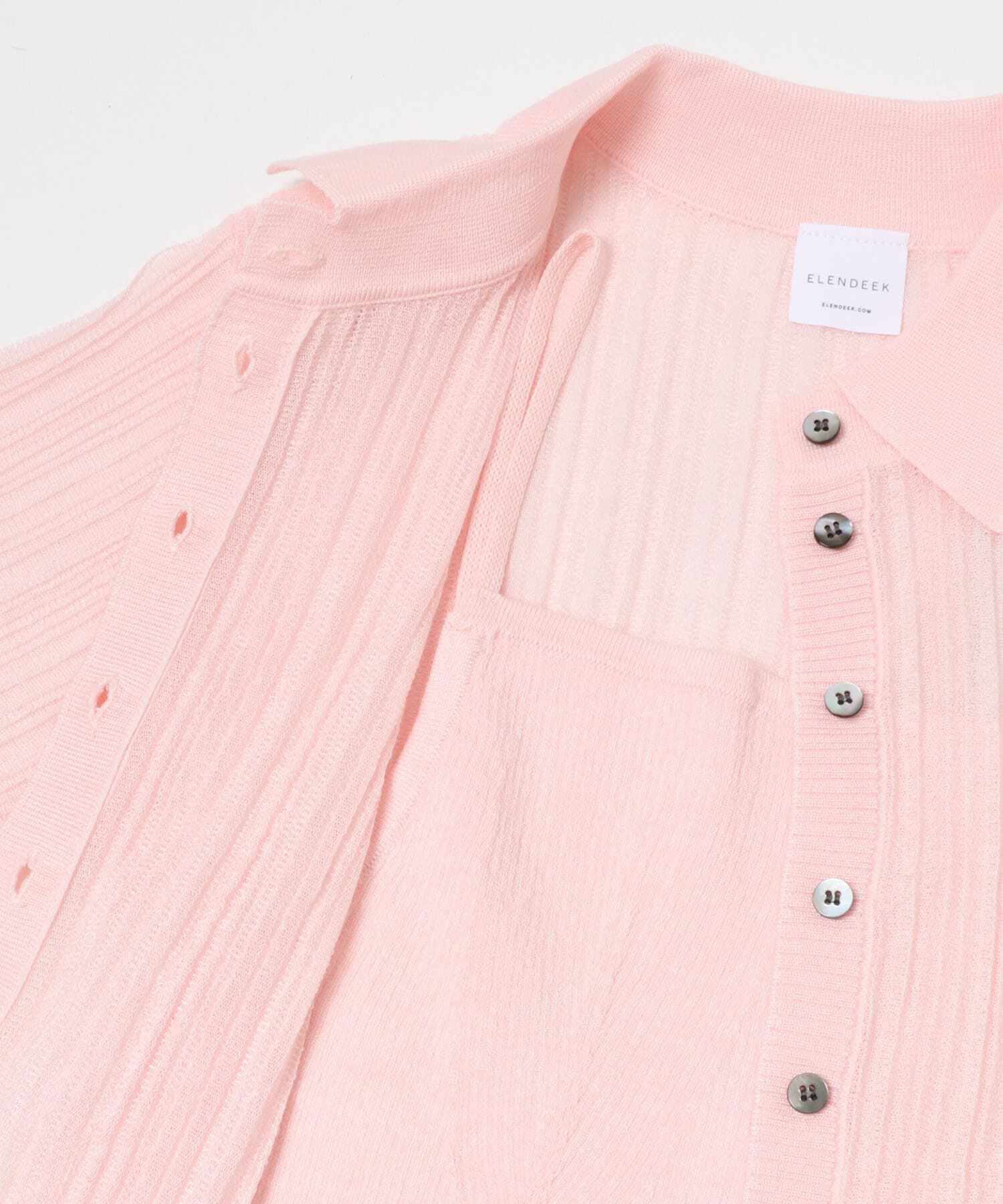 URBAN RESEARCH ROSSO「ELENDEEK　SHEER PLEATS KNIT TOP」|カーディガン|