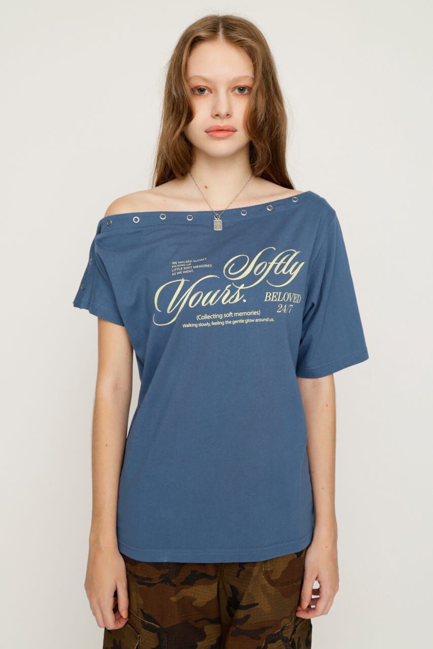 SLY「ONE SHOULDER PRINT トップス」|Tシャツ・カットソー|