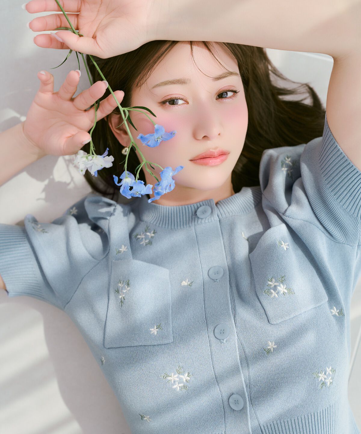 WILLSELECTION「小花刺繍タックスリーブカーディガン」|カーディガン|