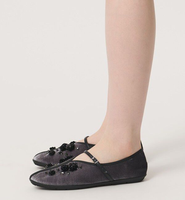 SY UNITED ARROWS「＜SY＞フラワービジューチャイナベルト フラット20&uarr;」|バレエシューズ|