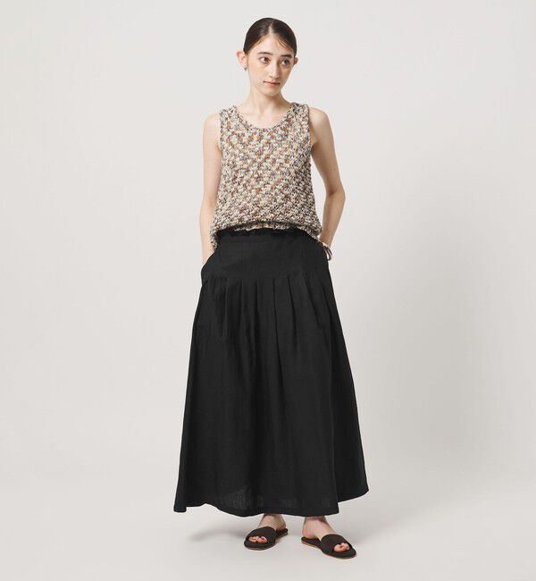 UNITED ARROWS「リネン タック ロングスカート ‐ウォッシャブル‐」|スカート|