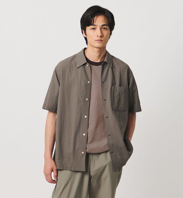 UNITED ARROWS「ウール/ナイロン アルバトロス ワンピースカラー ショートスリーブシャツ」|シャツ・ブラウス|MOCA