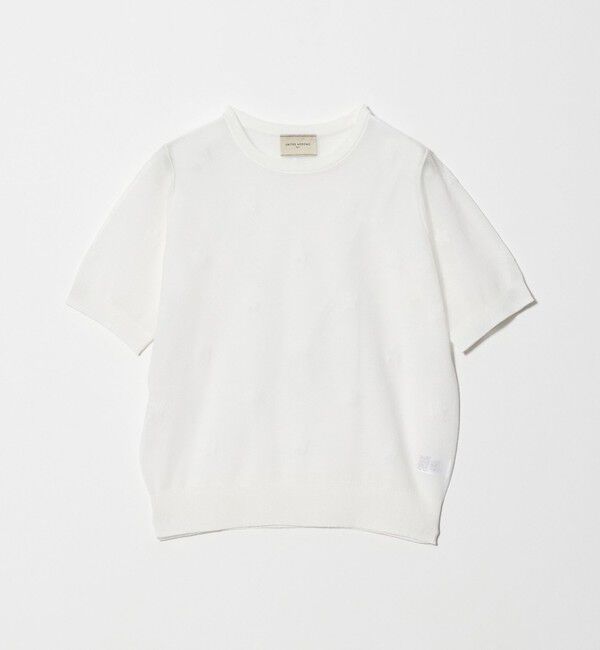UNITED ARROWS「シアー フラワー ショートスリーブ ニット ‐ウォッシャブル‐」|ニット・セーター|
