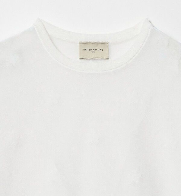 UNITED ARROWS「シアー フラワー ショートスリーブ ニット ‐ウォッシャブル‐」|ニット・セーター|