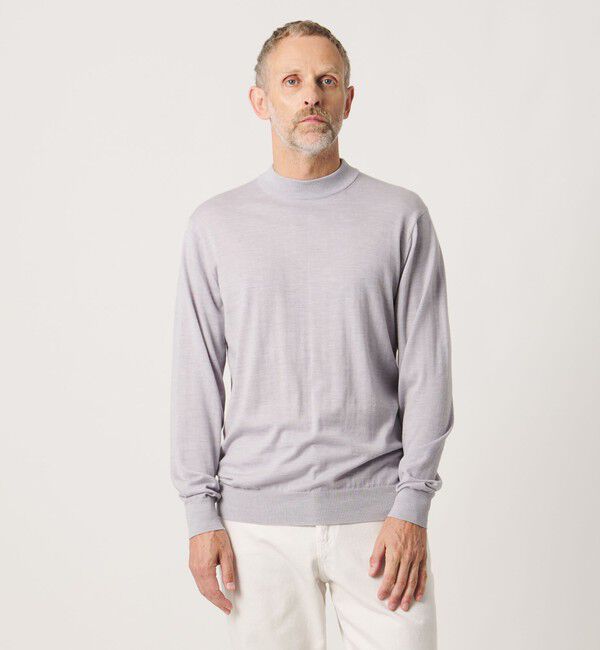 UNITED ARROWS「＜SOVEREIGN＞ハイゲージ モックネック ニット」|ニット・セーター|LT.GRAY