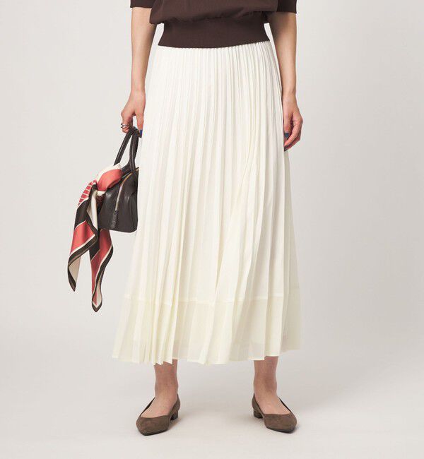 UNITED ARROWS green label relaxing「［size SHORTあり］キリカエ プリーツ スカート」|スカート|WHITE