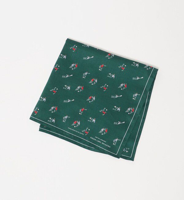 UNITED ARROWS green label relaxing「GLR サテン サッカー ハンカチ」|ハンカチ|DK.GREEN