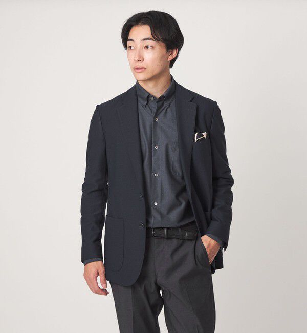 UNITED ARROWS green label relaxing「エブリット TC ツイル ジャージー スナップ ボタンダウン シャツ -ストレッチ・イージーアイロン・吸水速乾」|シャツ・ブラウス|