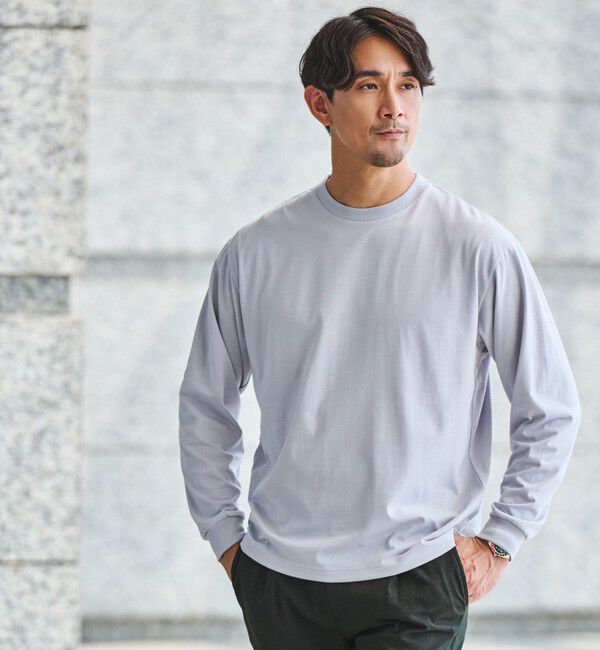 UNITED ARROWS green label relaxing「【WEB限定】JUST fit デイリー ワイド 長袖 Tシャツ -吸水速乾・抗菌-」|Tシャツ・カットソー|LT.GRAY