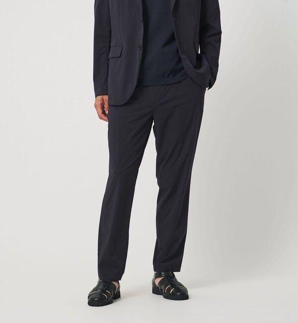 BEAUTY&YOUTH UNITED ARROWS「CORDURA ドビー 1プリーツ テーパード パンツ NO.4 撥水 ストレッチ ウォッシャブル セットアップ対応」|チノ|NAVY