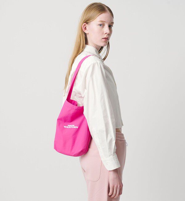 NICE WEATHER「＜NICE WEATHER＞ナイロン ロゴ ミニワンショルダーバッグ 2」|その他|PINK