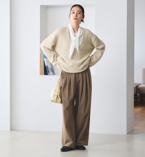 BEAUTY&YOUTH UNITED ARROWS「毛ポリエステルブレンド ワイドタックパンツ 防シワ ウォッシャブル」|その他|