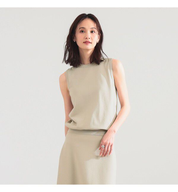 Demi-Luxe BEAMS 「SLOANE / 18ゲージ 天竺 クルーネック ノースリーブ ニット」|ニット・セーター|