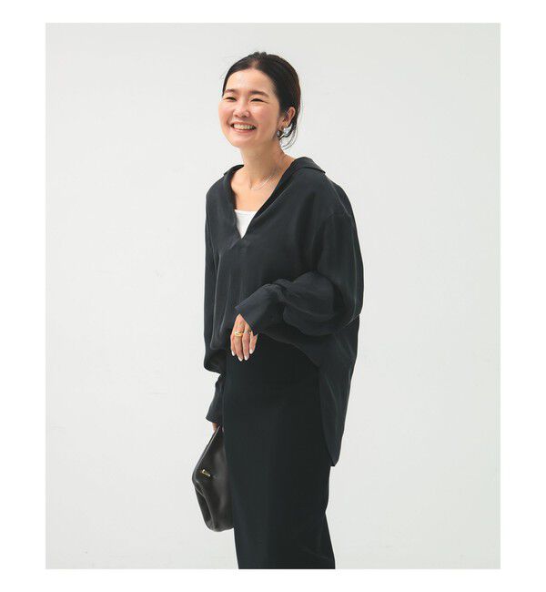 Demi-Luxe BEAMS 「キュプラ Vネック プルオーバーシャツ」|シャツ・ブラウス|