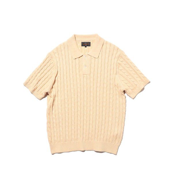 BEAMS PLUS「Knit Polo Cable」|ポロシャツ|BEIGE