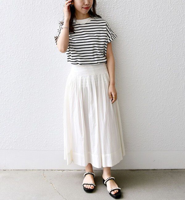 SHIPS any「SHIPS any:〈抗菌防臭/洗濯機可能〉USAコットン フレンチスリーブ TEE」|Tシャツ・カットソー|