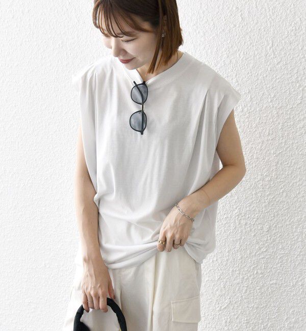 SHIPS any「SHIPS any:〈洗濯機可能〉ショルダータック フレンチ ルーズ TEE」|Tシャツ・カットソー|