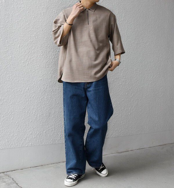SHIPS any「SHIPS any:〈UVカット〉FUTURE LINEN CANVAS リネンライク スキッパー プルオーバーシャツ◇」|シャツ・ブラウス|