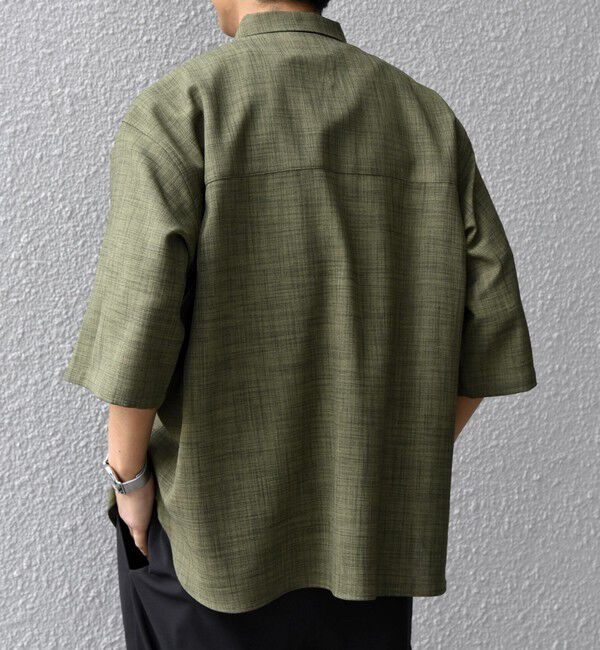 SHIPS any「SHIPS any:〈UVカット〉FUTURE LINEN CANVAS リネンライク スキッパー プルオーバーシャツ◇」|シャツ・ブラウス|