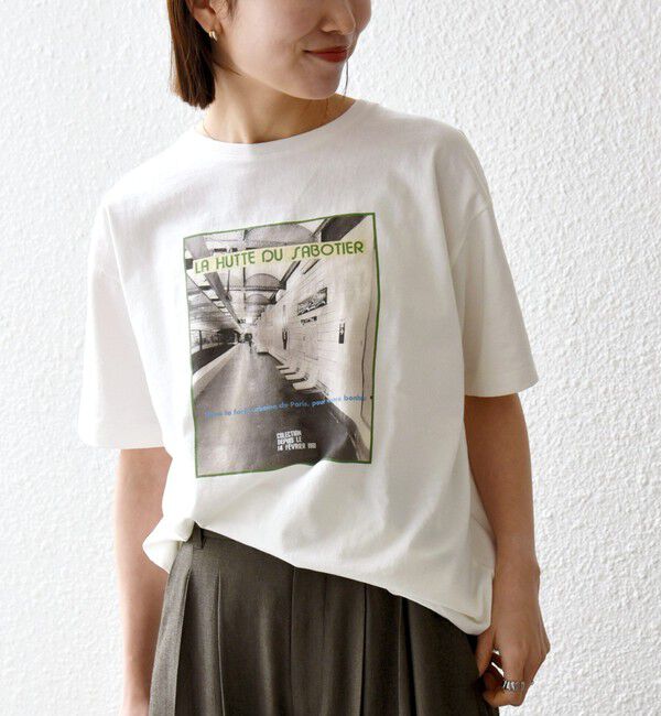 SHIPS any「【SHIPS any別注】La Hutte:〈洗濯機可能〉デザイン ロゴ プリント TEE 26SS」|Tシャツ・カットソー|